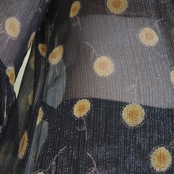 Anna SUI Black Metallic Ruffle Women's Top 10 Medium - Picture 6 of 7